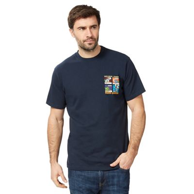 Big and tall navy 'findaloo' print t-shirt